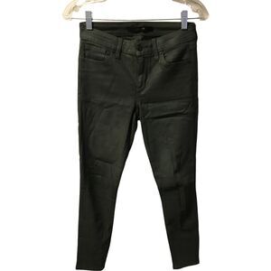 Joe's Womens 25 Coated Dark Green Ankle Jeans Denim Skinny Dark Wash Solid